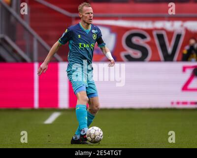 UTRECHT, PAYS-BAS - JANVIER 24: Tom Beugelsdijk de Sparta pendant le match néerlandais Eredivisiie entre le FC Utrecht et Sparta Rotterdam à Galgenwaard Banque D'Images