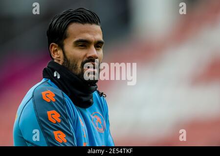 UTRECHT, PAYS-BAS - JANVIER 24: Le gardien de but Benjamin van Leer de Sparta pendant le match néerlandais Eredivisie entre le FC Utrecht et Sparta Rotterdam at Banque D'Images