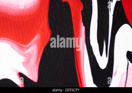 Gros plan de peinture acrylique et de mélange d'huile Banque D'Images