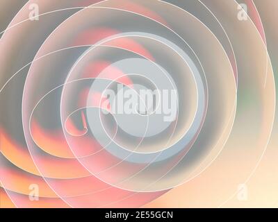 Arrière-plan graphique numérique abstrait avec spirales colorées, effet double exposition. illustration du rendu 3d Banque D'Images
