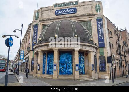 O2 Academy Brixton, fermé pendant le verrouillage du coronavirus. Londres, Royaume-Uni janvier 2021. Banque D'Images