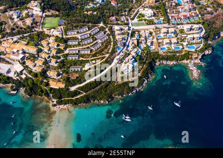 Les villas de luxe de Bella Vraka d'en haut. Banque D'Images