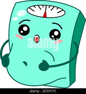 salle de bains drôle kawaii échelle mascotte caractère malsain concept belly vecteur illustration isolée Illustration de Vecteur