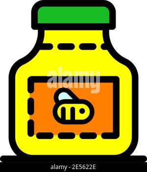 icône simple de bouteille de miel Illustration de Vecteur