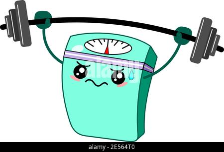 salle de bains drôle kawaii échelle mascotte caractère sain concept illustration vectorielle isolé Illustration de Vecteur