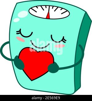 salle de bains drôle kawaii échelle mascotte caractère sain concept illustration vectorielle isolé Illustration de Vecteur