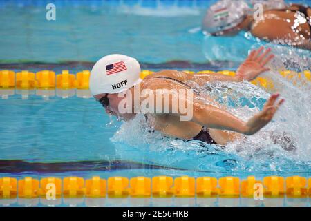 Katie Hoff aux États-Unis nage dans une chaleur de 400 mètres individuelle féminine pendant la qualification préliminaire de natation aux XXIX Jeux Olympiques de Beijing, Chine, le 9 août 2008. Photo de Gouhier-Hahn-Nebinger/Cameleon/ABACAPRESS.COM Banque D'Images