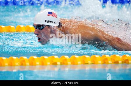 Lors de la qualification de natation préliminaire aux XXIX Jeux Olympiques de Beijing, en Chine, le 9 août 2008. Photo de Gouhier-Hahn-Nebinger/Cameleon/ABACAPRESS.COM Banque D'Images