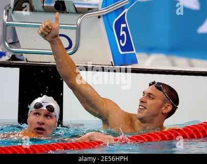 Lors de la qualification de natation préliminaire aux XXIX Jeux Olympiques de Beijing, en Chine, le 9 août 2008. Photo de Gouhier-Hahn-Nebinger/Cameleon/ABACAPRESS.COM Banque D'Images