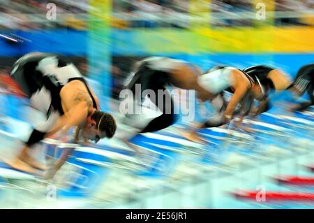 Illustration du début de la qualification de natation préliminaire aux XXIX Jeux Olympiques de Beijing, Chine, le 9 août 2008. Photo de Gouhier-Hahn-Nebinger/Cameleon/ABACAPRESS.COM Banque D'Images