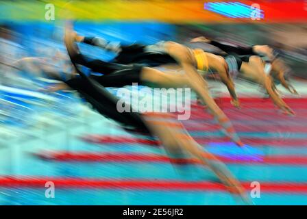 Illustration du début de la qualification de natation préliminaire aux XXIX Jeux Olympiques de Beijing, Chine, le 9 août 2008. Photo de Gouhier-Hahn-Nebinger/Cameleon/ABACAPRESS.COM Banque D'Images