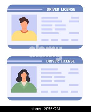 Icône de permis de conduire. Licence de vecteur de carte d'ID de  conducteur. Identification de la photo d'identité du lecteur Image  Vectorielle Stock - Alamy