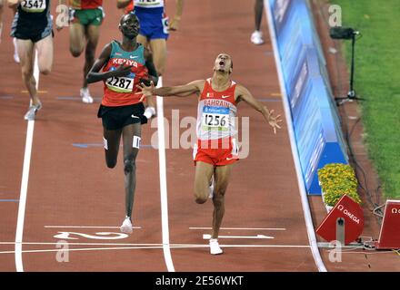 Le Rashid Ramzi de Bahreïn remporte la finale masculine de 1500m du XXIX match olympique de Pékin, assis au Stade national de Beijing, en Chine, le 19 août 2008. Photo de Willis Parker/Cameleon/ABACAPRESS.COM Banque D'Images