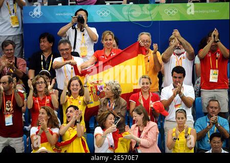 La princesse Cristina d'Espagne assiste à l'épreuve de routine gratuite de l'équipe de natation synchronisée des Jeux Olympiques de Beijing 2008 le jour 15 au Centre aquatique national de Beijing, en Chine, le 23 août 2008. Photo de Gouhier-Hahn-Nebinger/Cameleon/ABACAPRESS.COM Banque D'Images