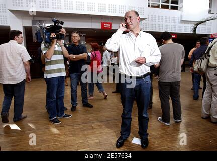 Pierre Moscovici sur le troisième de l'université d'été du parti socialiste à la Rochelle, France, le 30 août 2008. Photo de Patrick Bernard/ABACAPRESS.COM Banque D'Images