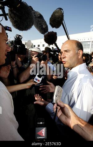 Pierre Moscovici sur le troisième de l'université d'été du parti socialiste à la Rochelle, France, le 30 août 2008. Photo de Patrick Bernard/ABACAPRESS.COM Banque D'Images