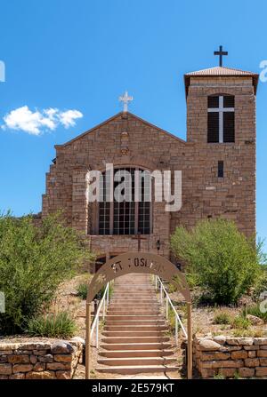 Église de la mission Apache St Joseph, Église St Joseph à Mescadero, Nouveau-Mexique, États-Unis. Banque D'Images