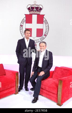 Emmanuel-Philibert de Savoie, Michel Drucker lors de l'enregistrement de l'émission Dimanche a Paris, France, le 3 septembre 2008. Photo Max Colin/ABACAPRESS.COM Banque D'Images