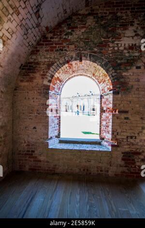 Vue sur la cour centrale du parc national de fort Macon à Atlantic Beach, en Caroline du Nord. Fort Macon a été construit après la guerre de 1812 à d. Banque D'Images