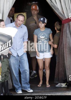 Hayden Panettiere a un déjeuner en famille avec son père, Skip, et son frère cadet, Jansen, au restaurant Saddle Ranch. West Hollywood, Californie, 8/10/07. [[rac ral]] Banque D'Images