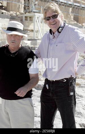 Richard Dreyfuss et Nia Vardalos filmant la nouvelle comédie « Ma vie dans les ruines » à l'Acropole d'Athènes, Grèce. 10/15/07. [[aav]] Banque D'Images