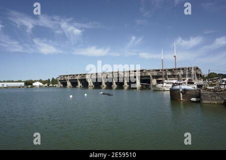 Le U-boat WW2 se trouve à Bordeaux, Gironde, France. Bacalan Banque D'Images