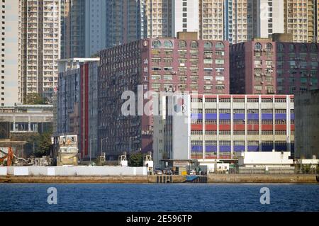 Ville industrielle de Yau Tong (油塘工業城) à Yau Tong, Hong Kong Banque D'Images