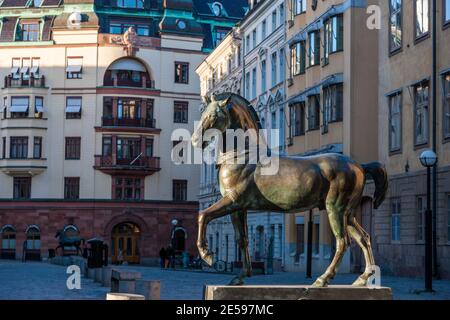 Cheval Byzance (Blasieholmen) Stockholm, Suède Banque D'Images