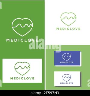 Cœur médical amour logo design vecteur Illustration de Vecteur