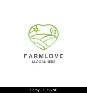 logo de la ferme d'amour vecteur de conception Illustration de Vecteur