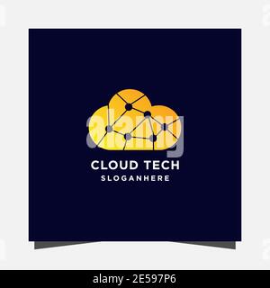 Design vectoriel du logo de la technologie Cloud Illustration de Vecteur