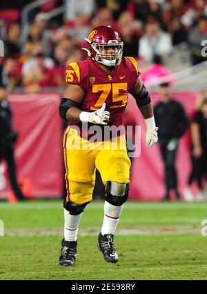 (PHOTOS DU FICHIER).ancien agent de garde offensif des chevaux de Troie USC (75) Alijah Vera-Tucker devrait passer le 1er tour de la version finale de la NFL, ici il est photographié le 19 octobre 2019 par rapport aux Arizona Wildcats, la version finale de la NFL aura lieu à Cleveland, Ohio, le 29 avril 2021.(crédit obligatoire : Jose/MarinMedia.org/Cal Sport Media) (photographe complet absolu et crédits requis) Banque D'Images