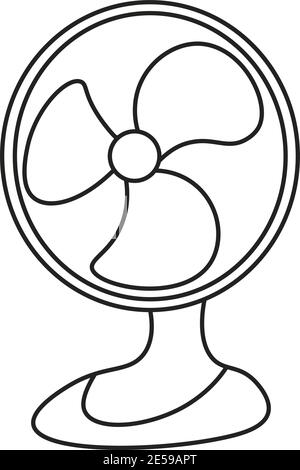 Icône de ventilateur, objet noir sur fond blanc. Objet unique modifiable isolé. Illustration de Vecteur