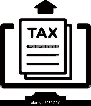 Illustration de l'icône de scénario de déclaration de taxe en ligne Illustration de Vecteur