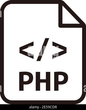 PHP con | illustration de l'icône vectorielle du langage de programmation principal Illustration de Vecteur