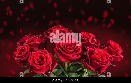 Bouquet de roses rouges pour la Saint-Valentin Banque D'Images