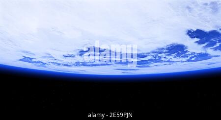 Terre de l'espace, coucher de soleil ou lever de soleil. Fond d'astronomie. rendu 3d Banque D'Images