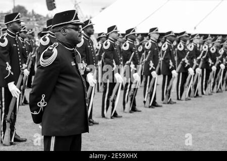 JOHANNESBURG, AFRIQUE DU SUD - 05 janvier 2021 : Ermelo, Afrique du Sud - 24 2011 septembre : parade des soldats des forces de défense sud-africaines Banque D'Images