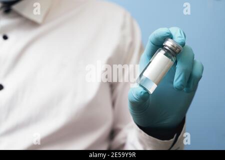 pots médicaux, mocap. sur fond bleu. espace de copie Banque D'Images