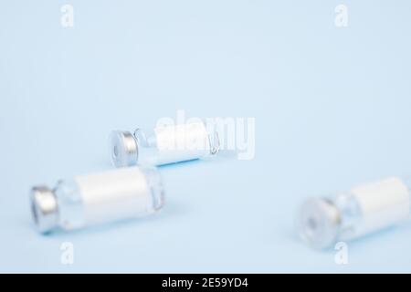 pots médicaux, mocap. sur fond bleu. espace de copie Banque D'Images
