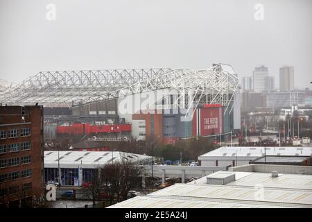 Manchester United football Club Stadium Old Trafford Theatre of Dreams Extérieur de l'East Stand Banque D'Images