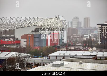 Manchester United football Club Stadium Old Trafford Theatre of Dreams Extérieur de l'East Stand Banque D'Images