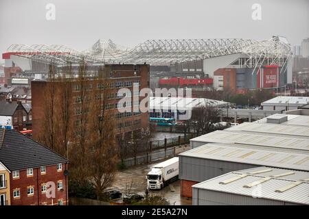 Manchester United football Club Stadium Old Trafford Theatre of Dreams Extérieur de l'East Stand Banque D'Images