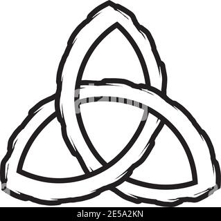 Style de contour du symbole triquetra blanc - arrière-plan blanc transparent Illustration de Vecteur