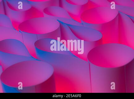 Arrière-plan géométrique abstrait macro motif lumières fluo funky Banque D'Images