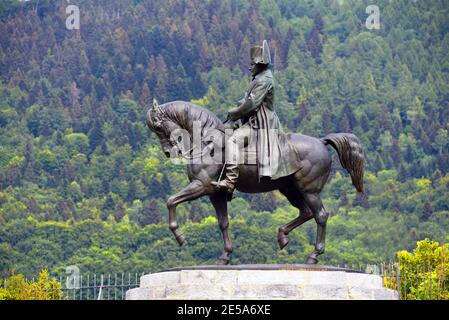 Route Napoléon, à la mémoire de Napoléon lorsqu'il revient de l'île d'Elbe en 1815, France, Hautes Alpes, la Fare-en-Champsar Banque D'Images