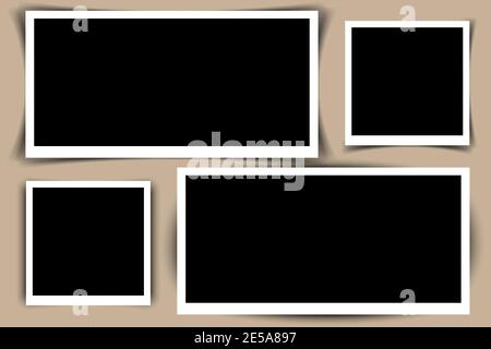 Ensemble de cadres photo rétro avec ombres. Illustration vectorielle. EPS10 Illustration de Vecteur