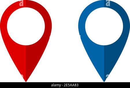 Mapper l'icône d'épingle en style plat. Icône PIN Illustration de Vecteur