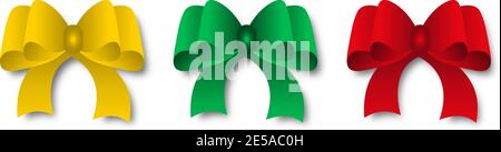 Ensemble de boucles festives à l'ombre du rouge, du vert et du jaune. Illustration vectorielle Illustration de Vecteur