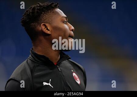 Milan, Italie. 26 janvier 2021. Rafael Leao (AC Milan) pendant le FC Internazionale vs AC Milan, match de football italien Coppa Italia à Milan, Italie, janvier 26 2021 crédit: Independent photo Agency/Alay Live News Banque D'Images